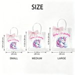 Personalized Fantasy Unicorn Transparent Gift Bag with Bow Ribbon and Text Daily Use Birthday Party Gift for Kid Girl Daughter
