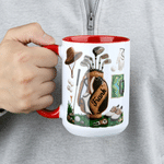 Personalised Golf-Themed Elements 11 oz 15 oz Ceramic Mug with Name Golf Club Use Birthday Father's Day Gift for Golf Lover Father