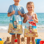 Personalizzato Cartoon Character Drawstring Zaino da spiaggia con nome Festa di compleanno in spiaggia per bambino adulto
