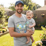 Gepersonaliseerde Happy Father's Day 100% Katoenen Baby Bodysuit T-shirt Matching Outfit met Naam Vaderdagcadeau voor Papa Baby