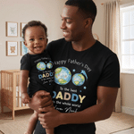 Gepersonaliseerde Happy Father's Day 100% Katoenen Baby Bodysuit T-shirt Matching Outfit met Naam Vaderdagcadeau voor Papa Baby