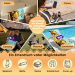 Personalisiertes Strandtuch mit Baufahrzeug-Motiv | mit Initiale und Namen | Mikrofaser | für Strand und Schwimmen | Gschenk für Junge und Kinder