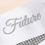 Personalised Luxury Satin Bow Faux Rhinestones Adjustable Sash with Glitter Text Bridal Shower Bachelorette Party Gift for Bride to Be