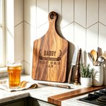Personalized Identity Established Date Wooden Charcuterie Cutting Board with Grip Daily Use Father's Day Gift for Dad Grandpa