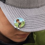 Gepersonaliseerde gezichtsfoto Cartoon Karakter Golfbal Marker Magnetische Hoed Clip met Naam Verjaardag Game Day Gift voor Golfspeler