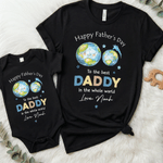 Gepersonaliseerde Happy Father's Day 100% Katoenen Baby Bodysuit T-shirt Matching Outfit met Naam Vaderdagcadeau voor Papa Baby