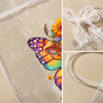 Personalizada Nacimiento Flor Mariposa Alas Lindo Highland Vaca Bolsa de Regalo con Nombre y Lazo Rosa Azul Cinta Uso Diario Regalo de Cumpleaños para Niñas Niños