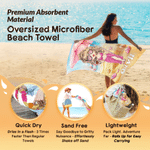 Serviette de plage personnalisée en microfibre à séchage rapide avec nom et sac à cordon Cadeau d'anniversaire pour enfant adulte