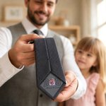 Personalised Multicolour Classic Dad Photo Necktie with Text and Gift Box Anniversary Father's Day Gift for Dad Husband
