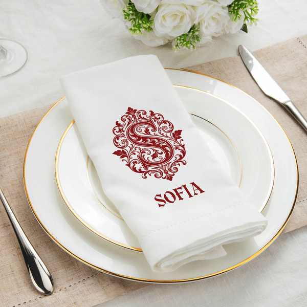 Personalisierte marokkanischen Stil Hochzeit Initial Serviette mit Namen Familie Gathering Hochzeitsgeschenk für Braut Familie