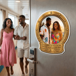 Personalized Cruise Porthole Photo Fridge Magnet with Text Home Decor Summer Travel Beach Party Birthday Gift for Couple