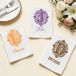 Personalisierte marokkanischen Stil Hochzeit Initial Serviette mit Namen Familie Gathering Hochzeitsgeschenk für Braut Familie