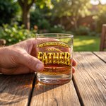 Personalised My Favorite People 10 oz Old Fashioned Rock Whiskey Glass with Name Father's Day Birthday Gift for Man Whiskey Enthusiast