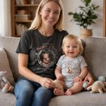 Dalle mie braccia al mio cuore - Maglietta personalizzata mamma bambino con cuore floreale, body abbinato, regalo per la prima festa della mamma