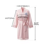 Personalisierte gesticktes Monogramm Satin Spitze-Trim Robe Braut Dusche Bachelorette Party Geschenk für Braut Brautjungfer