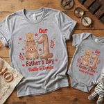 Gepersonaliseerd Onze 1e Vaderdag Animal Dad Baby T-shirt Baby rompertje bijpassende outfit met naam Vaderdagcadeau voor nieuwe vader