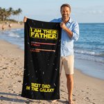 Personalized Best Dad In The Galaxy Lightsaber Oversized Quick Dry Beach Towel with Names Beach Party Birthday Father's Day Gift for Father Grandpa