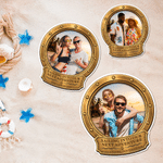 Personalized Cruise Porthole Photo Fridge Magnet with Text Home Decor Summer Travel Beach Party Birthday Gift for Couple