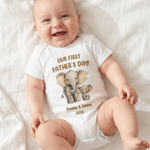 Personalized Our First Father's Day Animal Dad Baby T-shirt Baby Bodysuit Matching Outfit with Name and Year Father's Day Gift for New Dad
