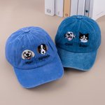Personalised Embroidered 1-2 Pet Face Photos 100% Cotton Baseball Cap with Name Daily Use Birthday Holiday Gift for Dog Dad Mom Pet Lover