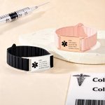 Personalized Medical Symbol Waterproof Medical Alert Bracelet with Engraved ID Name Tag and Magnetic Strap Daily Wear Travel Medical Gift for Patient