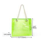 Personalized Birth Flower Neon Laser Clear Tote Bag with Name Birthday Summer Vacation Party Gift for Women