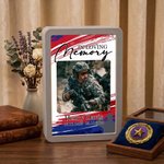 Personalised In Loving Memory Fallen Soldier LED Photo Frame Mirror with Name Memorial Day Sympathy Gift for Army Family Loss of Loved One