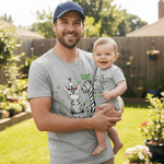 Gepersonaliseerd Onze 1e Vaderdag Animal Dad Baby T-shirt Baby rompertje bijpassende outfit met naam Vaderdagcadeau voor nieuwe vader