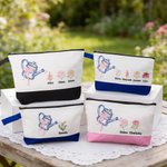 Personalized Embroidered Bow Watering Can Birth Flower Makeup Bag with Name Anniversary Thanksgiving Day Birthday Gift for Mom Woman