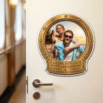 Personalized Cruise Porthole Photo Fridge Magnet with Text Home Decor Summer Travel Beach Party Birthday Gift for Couple