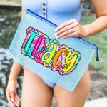 Personalized Fashionable Paisley Letter PVC Beach Bag with Name Daily Use Birthday Gift for Friends Family