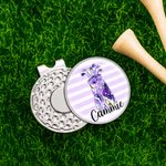 Marcador de Bolas Magnético Personalizado Acuarela a Rayas con Nombre para Palos de Golf Accesorios Deportivos Regalo para Amantes del Golf