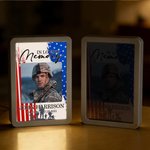 Personalised In Loving Memory Fallen Soldier LED Photo Frame Mirror with Name Memorial Day Sympathy Gift for Army Family Loss of Loved One
