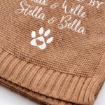Gepersonaliseerd Geborduurd Beschermd Door Gebreid Zacht Katoenen Babydeken met Naam Baby Shower Verjaardagsgeschenk voor Pasgeborenen Kinderen