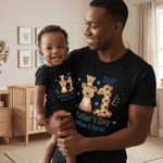 Gepersonaliseerd Onze 1e Vaderdag Animal Dad Baby T-shirt Baby rompertje bijpassende outfit met naam Vaderdagcadeau voor nieuwe vader