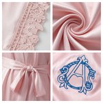 Personalisierte gesticktes Monogramm Satin Spitze-Trim Robe Braut Dusche Bachelorette Party Geschenk für Braut Brautjungfer