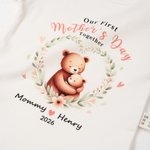 Dalle mie braccia al mio cuore - Maglietta personalizzata mamma bambino con cuore floreale, body abbinato, regalo per la prima festa della mamma