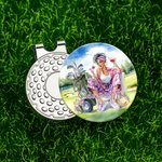 Personalisierte Cartoon Golf Frau Golf Ball Marker Magnetische Hut Clip mit Namen Geburtstag Weihnachten Geschenk für Golfliebhaber