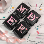 Personalized Birth Flower Ballet Dancer Hair Pin Case with Name and Initial Birthday Dance Competition Gift for Ballet Dancer Girl
