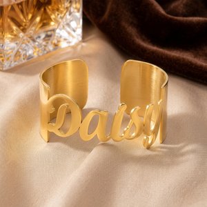 Personalised Multicolour Name Cuff Bracelet with 1-5 Font Style Daily Wear Birthday Anniversary Gift for Women Men