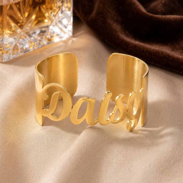 Personalised Multicolor Name Cuff Bracelet with 1-5 Font Style Daily Wear Birthday Anniversary Gift for Women Men