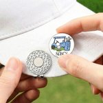 Gepersonaliseerde Magnetische Golf Hoedclip Golfbalmarker met Golfkarontwerp en Naam Cadeau voor Verjaardag en Wedstrijddag voor Golfers