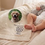 Gepersonaliseerd Geborduurd Beschermd Door Gebreid Zacht Katoenen Babydeken met Naam Baby Shower Verjaardagsgeschenk voor Pasgeborenen Kinderen