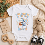 Personalized The Rookie of The Year Cute Basketball Animal 100% Cotton Baby Bodysuit with Name Birthday Baby Shower Gift for Newborns