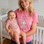 Dalle mie braccia al mio cuore - Maglietta personalizzata mamma bambino con cuore floreale, body abbinato, regalo per la prima festa della mamma