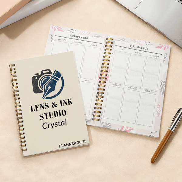 Gepersonaliseerd Bedrijfslogo Ontwerp 2026-2028 Planner Spiraal A5 Notitieboekje met Naam Promotie Verjaardagscadeau voor Werknemer