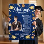 Retrato de graduación personalizado Versículo de Biblia Impresiones en lienzo con nombre Decoración para el hogar Regalo de graduación para graduados