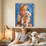 Impresiones en lienzo personalizado con foto de mascota y nombre estilo textura de pintura moderna regalo de cumpleaños para amantes de las mascotas