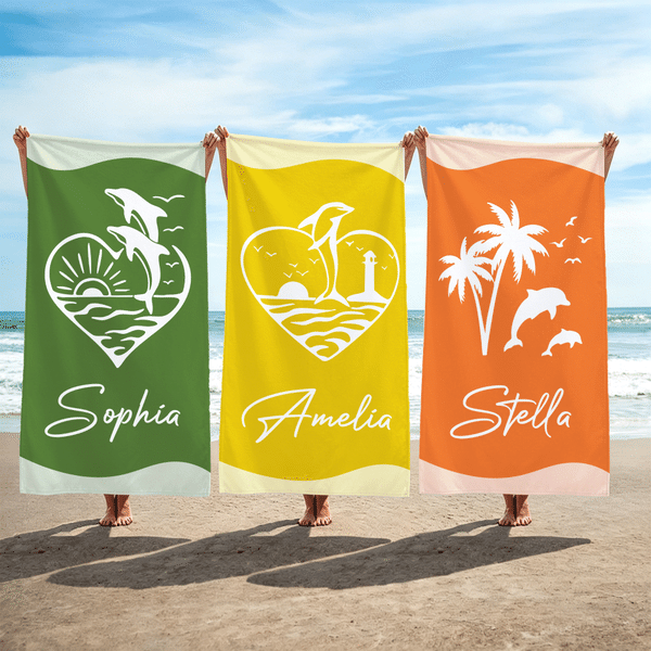 Serviette de plage surdimensionnée avec nom Cadeau d'anniversaire pour fille, soeur, nageuse.