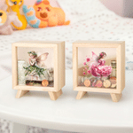 Personalised Birth Flower Fairy Pattern Wooden Money Box Piggy Bank with Name Room Decor Children's Day Birthday Gift for Girls Kids